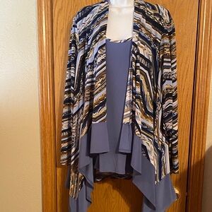 Attitudes by Renee 2piece Multicolor Striped Jacket and shirt